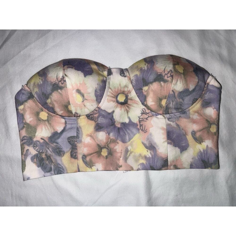 Superdown x Draya Michele Floral Corset Bustier Top Women’s Small Crop Top